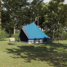 Berkfield Tipi Tent with Roof Blue 400 x 346 x 250 cm Taffeta