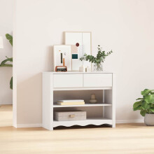 Berkfield Console Table Drammen White 89.5 x 37 x 73 cm Solid Pine Wood
