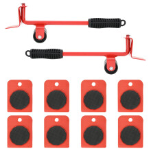 Berkfield Furniture Rollers 8 pcs with Lifters Red 9,8x7.5x3 cm 150 kg