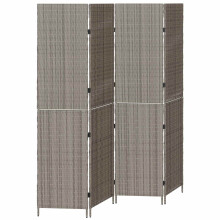 Berkfield Room Divider Folding Manual Grey 195 x 180 cm Poly Rattan