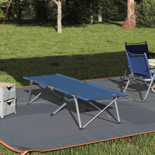 Berkfield Folding Camping Bed Blue 194 x 62.5 x 42.5 cm Oxford and Steel