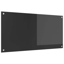 Berkfield Kitchen Backsplash Dark Grey 100 x 50 cm Tempered Glass