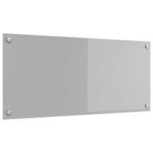 Berkfield Kitchen Backsplash Light Grey 90 x 40 cm Tempered Glass