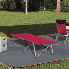 Berkfield Folding Camping Bed Red 194 x 62.5 x 42.5 cm Oxford and Steel