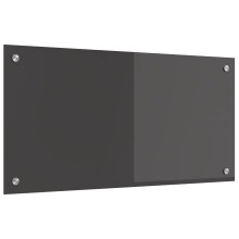 Berkfield Kitchen Backsplash Dark Grey 80 x 40 cm Tempered Glass