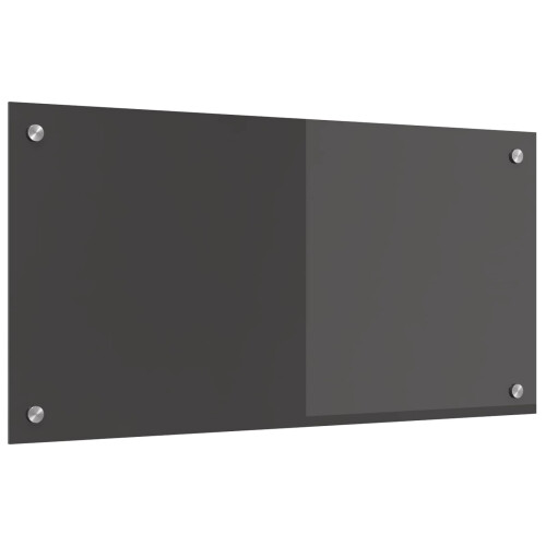 Berkfield Kitchen Backsplash Dark Grey 80 x 40 cm Tempered Glass