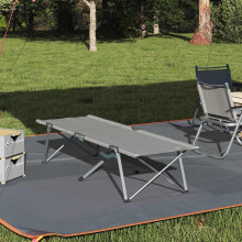 Berkfield Folding Camping Bed Grey 194 x 62.5 x 42.5 cm Oxford and Steel