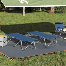 Berkfield Folding Camping Bed Folding 2 pcs Blue 194 x 62.5 x 42.5 cm