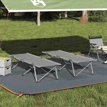 Berkfield Folding Camping Bed Folding 2 pcs Grey 194 x 62.5 x 42.5 cm