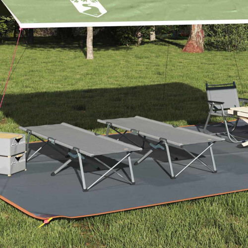 Berkfield Folding Camping Bed Folding 2 pcs Grey 194 x 62.5 x 42.5 cm