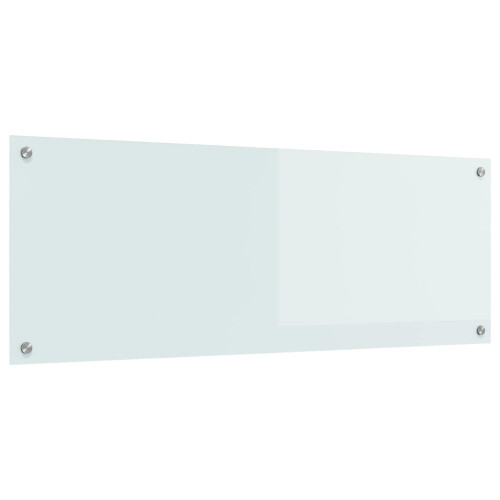 Berkfield Kitchen Backsplash White 110 x 40 cm Tempered Glass