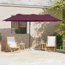 Berkfield Umbrella Bordeaux Red 372 x 198 x 243 cm