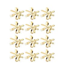 12Pcs Metal Knife and Fork Spoon Napkin Rings Holder for Christmas Party Wedding Used for Daily Table Parties Gold