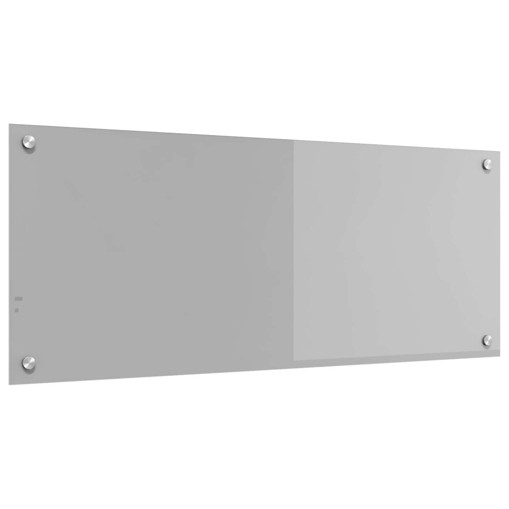 Berkfield Kitchen Backsplash Light Grey 100 X 40 Cm Tempered Glass 8080332194327