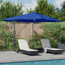 Berkfield Umbrella Azurblau 351 x 250 x 253 cm Polyester and Aluminium