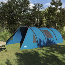 Berkfield Tunnel Tent 5-Person with Roof Blue and Grey 805 x 405 x 211 cm
