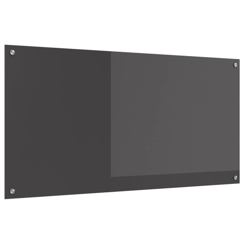 Berkfield Kitchen Backsplash Dark Grey 120 x 60 cm Tempered Glass