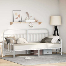 Berkfield Daybed Frame White 90 x 200 cm Powder-Coated Steel