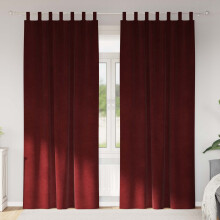 Berkfield Blackout Curtains 2 pcs Wine Red 140 x 245 cm Velvet