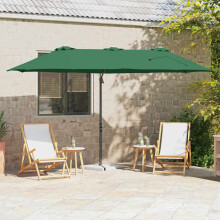 Berkfield Umbrella Green 372 x 198 x 243 cm Polyester and Aluminium