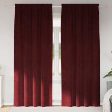 Berkfield Blackout Curtains 2 pcs Wine Red 140 x 225 cm Velvet