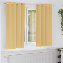 Berkfield Blackout Curtains with Rings 2 pcs Beige 175 x 140 cm Polyester