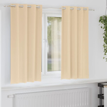 Berkfield Blackout Curtains with Rings 2 pcs Cream 175 x 140 cm Polyester
