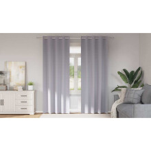 Berkfield Blackout Curtains with Rings 2 pcs Metal Grey 245 x 140 cm