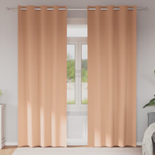 Berkfield Blackout Curtains with Rings 2 pcs Light Brown 260 x 140 cm