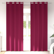 Berkfield Blackout Curtains with Rings 2 pcs Wine Red 245 x 140 cm