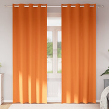 Berkfield Blackout Curtains with Rings 2 pcs Bright Orange 245 x 140 cm