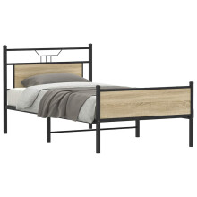 Berkfield Bed Frame without Mattress Sonoma Oak 100x200 cm Engineered Wood