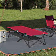 Berkfield Folding Camping Bed Red 206 x 76 x 74 cm Oxford and Steel
