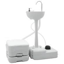 Berkfield Camping Toilet Set 2 pcs Grey and White