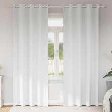 Berkfield Blackout Curtains with Rings 2 pcs Pure White 245 x 140 cm