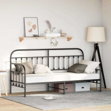 Berkfield Daybed Frame Black 80 x 200 cm Powder-Coated Steel