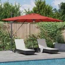 Berkfield Roma Parasol Red 286 x 284 x 270 cm Aluminium and Polyester