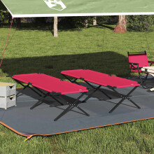 Berkfield Folding Camping Bed 2 pcs Red 210 x 80 x 46 cm Oxford fabric