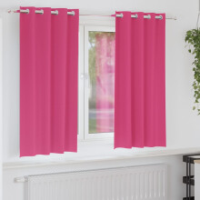 Berkfield Blackout Curtains with Rings 2 pcs Bright Pink 175 x 140 cm