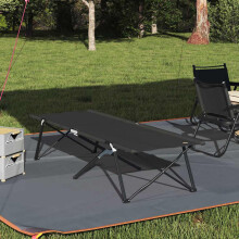 Berkfield Folding Camping Bed Black 206 x 76 x 74 cm Oxford and Steel