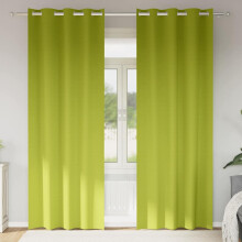 Berkfield Blackout Curtains with Rings 2 pcs Green 245 x 140 cm Polyester