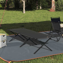 Berkfield Folding Camping Bed Manual Black 210 x 80 x 46 cm Oxford fabric