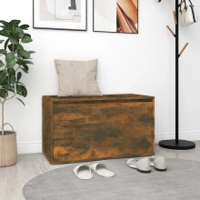 Berkfield Hall Bench 80x40x45 cm Smoked Oak Engineered Wood