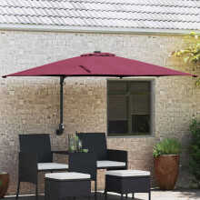 Berkfield Garden Parasol Bordeaux Red 248.5 x 247.5 x 160 cm