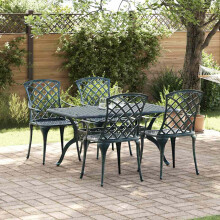 Berkfield Garden Chair 4 pcs Green 61 x 60.5 x 93cm Aluminium
