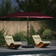Berkfield Garden Parasol Bordeaux Red 385 x 209 x 244 cm Polyester