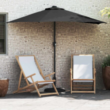 Berkfield Garden Parasol Black 294 x 150 x 224 cm Polyester and Steel