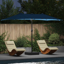 Berkfield Garden Parasol Azurblau 385 x 209 x 244 cm Polyester