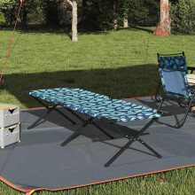Berkfield Folding Camping Bed Leaf Forest 210 x 80 x 46 cm Oxford fabric