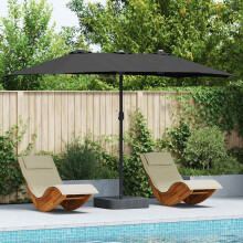 Berkfield Garden Parasol Black 385 x 209 x 244 cm Polyester and Steel
